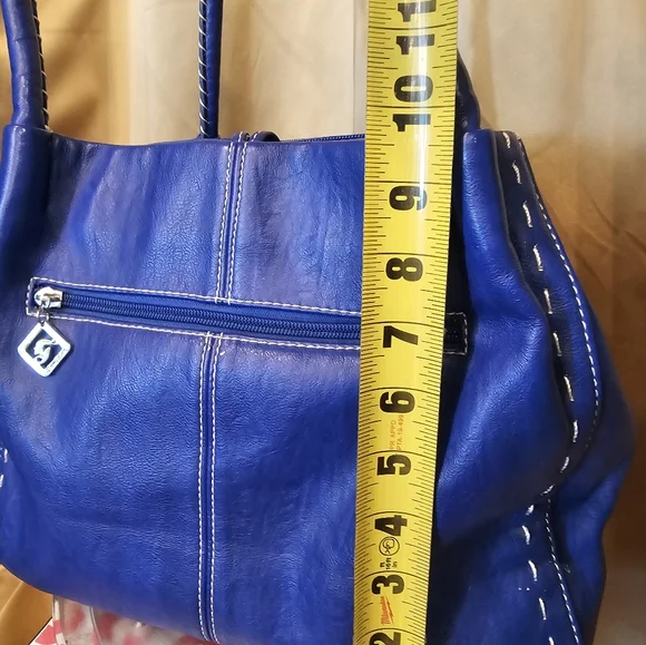 C Tom and Eva Purse Vegan Blue Leather large NWT shoulder bag w/ button closure - Picture 7 of 13